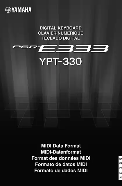 yamaha雅马哈PSR-E333 YPT-330 MIDI Data Format